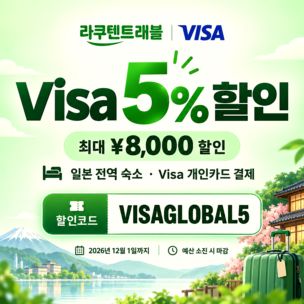 라쿠텐트래블 Visa 5% 할인코드